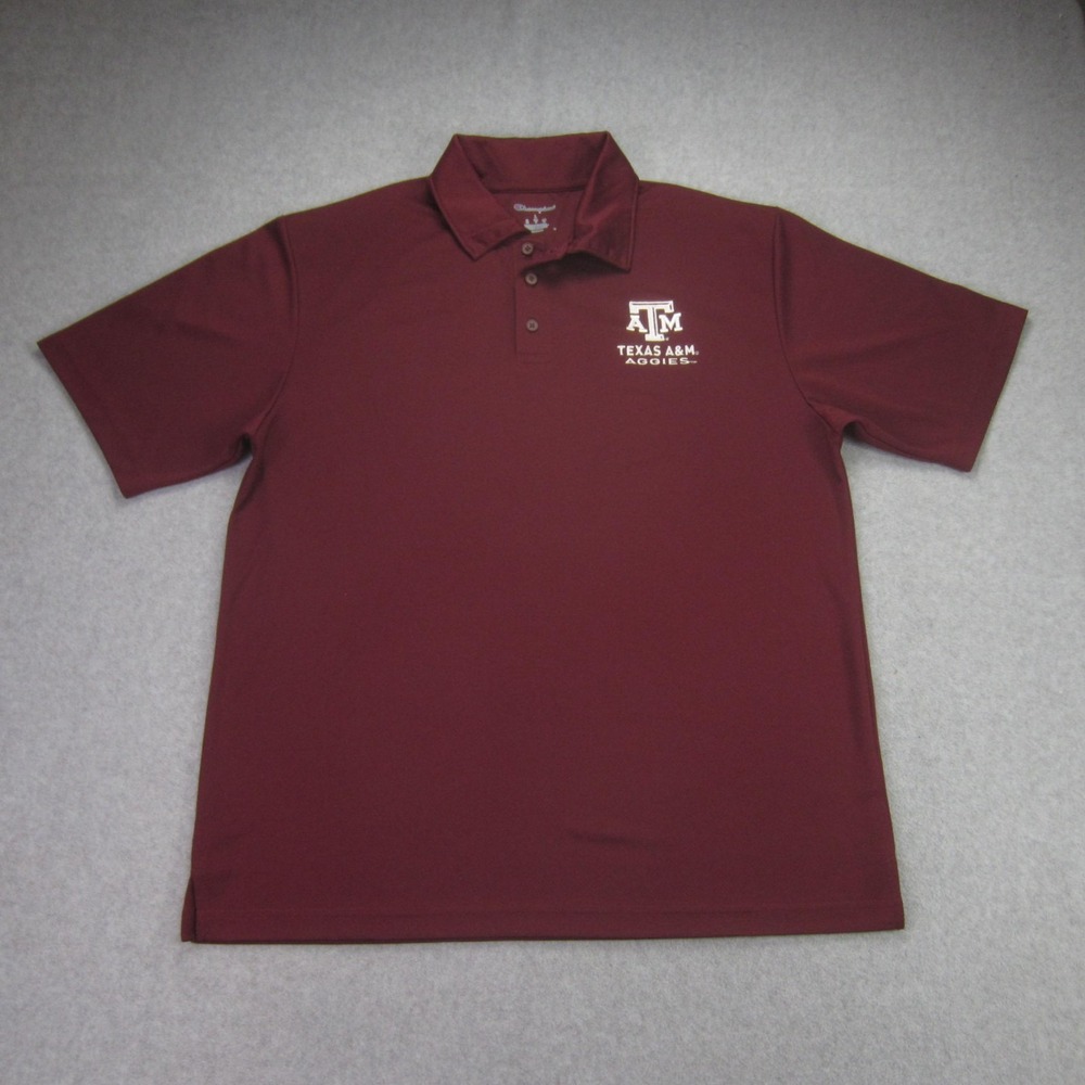 Texas A&M Aggies Champion Mens L Polo Shirt Maroon Golf Performance Short Sleeve